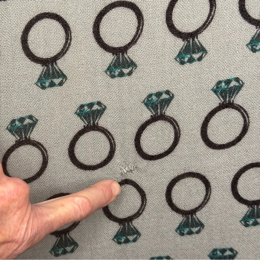 YARNZ Diamond Ring Pattern Cashmere Wool Oversized Scarf Wrap Grey Teal Brown